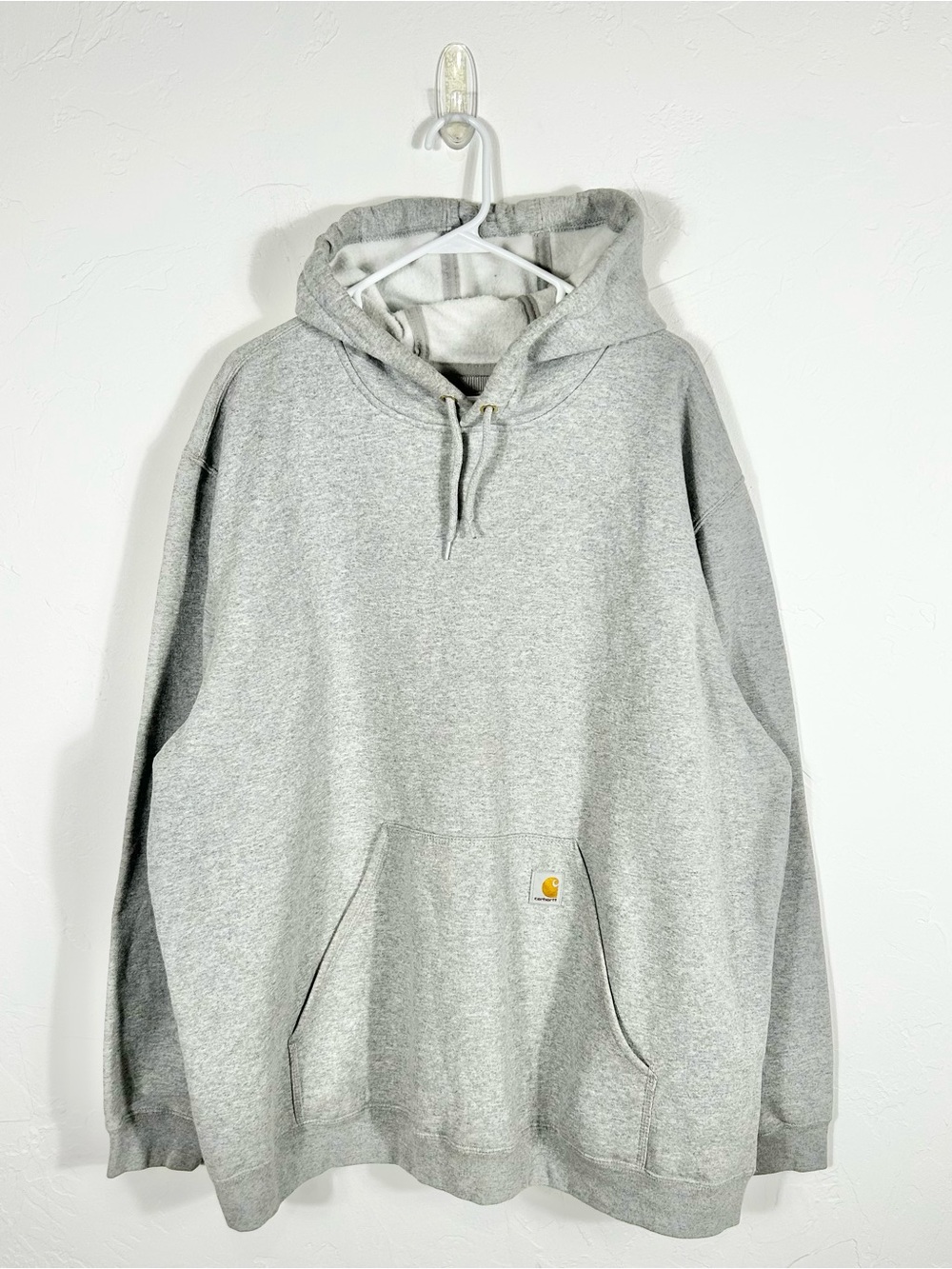 🔥CARHARTT Loose Fit Hoodie Sweatshirt Mens 2XL Heather Grey Heavyweight - EUC